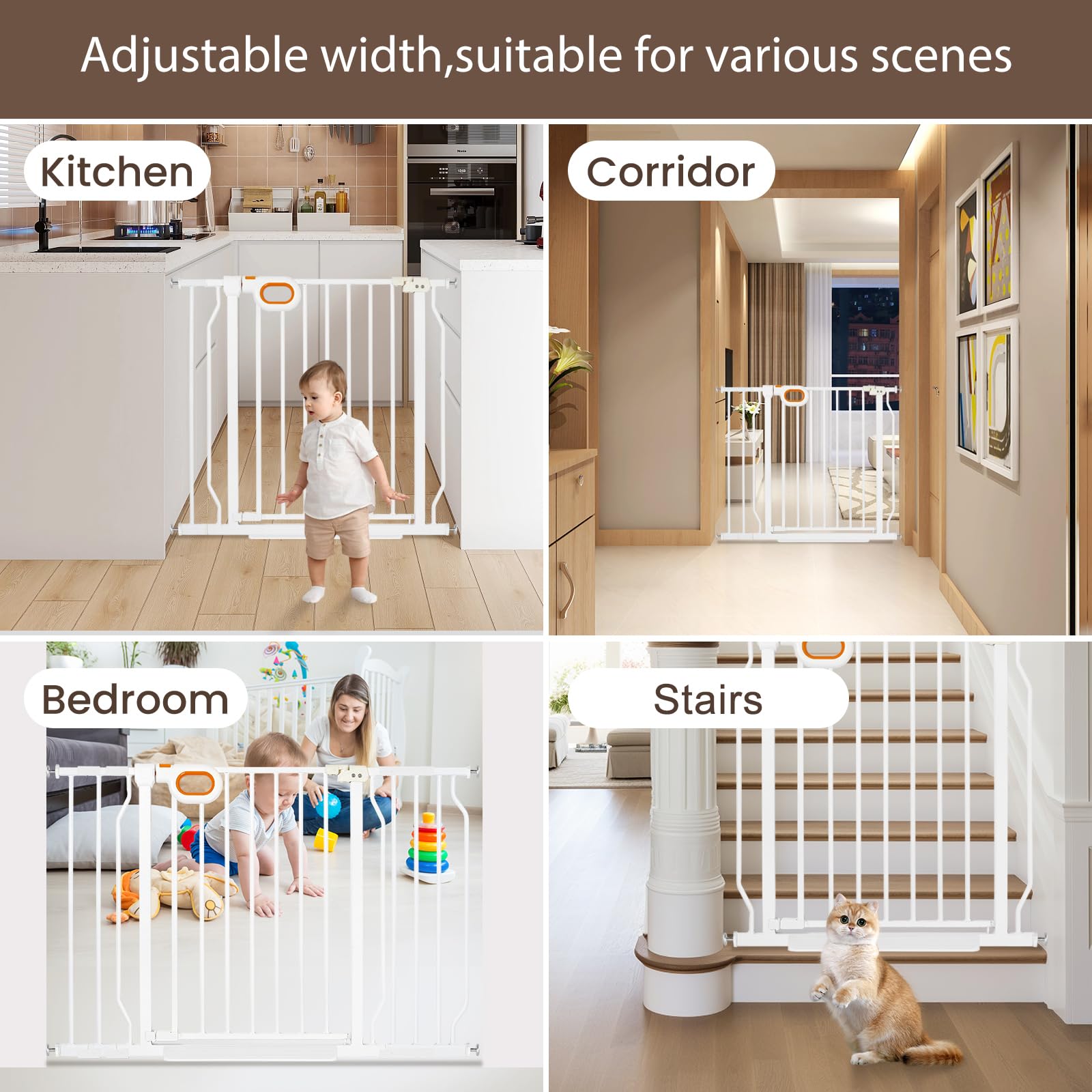 Owlie 30-5-inch tall gate provides tall clearance for pets and toddlers.