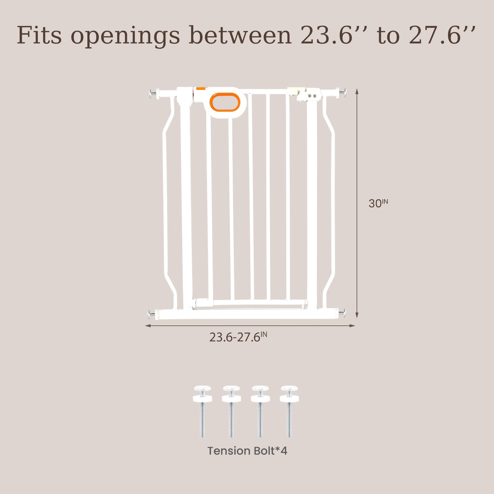 Owlie gate pressure-mounted setup enables quick installation without tools.