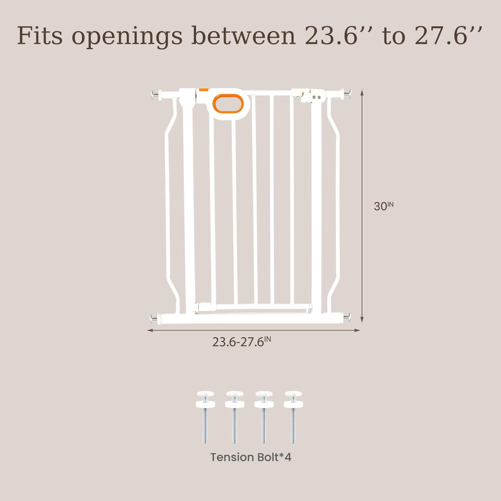 Owlie gate pressure-mounted setup enables quick installation without tools.