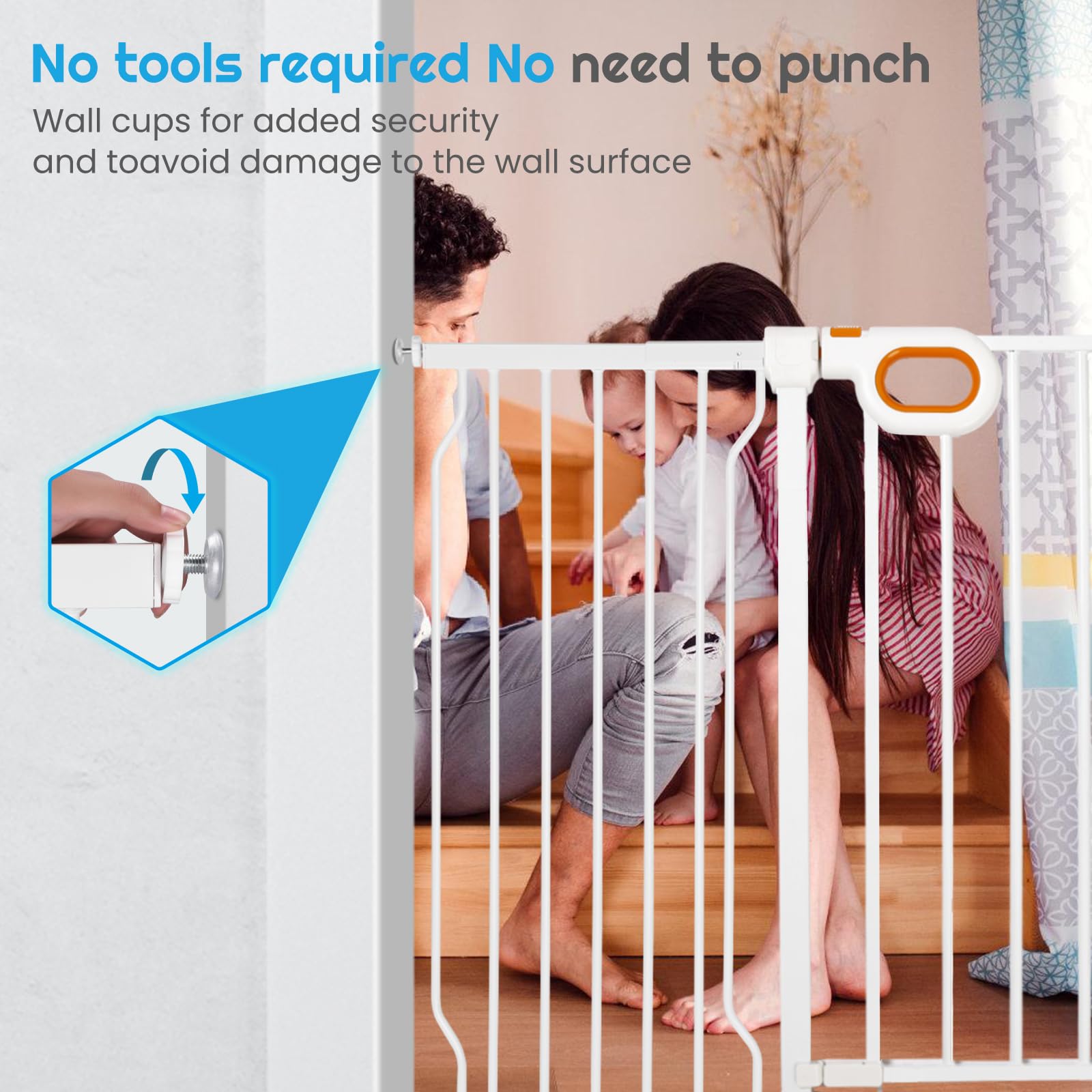 Owlie stair gate with durable iron-plastic frame resists impact while keeping kids safe.