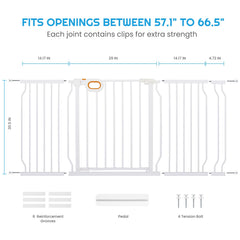 Owlie gate extension kit details allow wider openings for pets and play areas.
