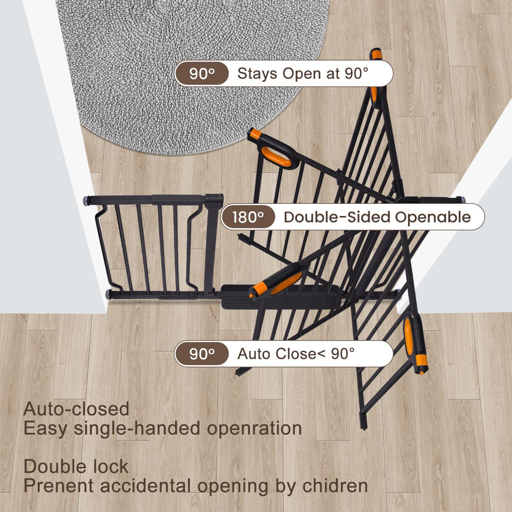 Owlie stair and doorway gate installed on a hallway opening.