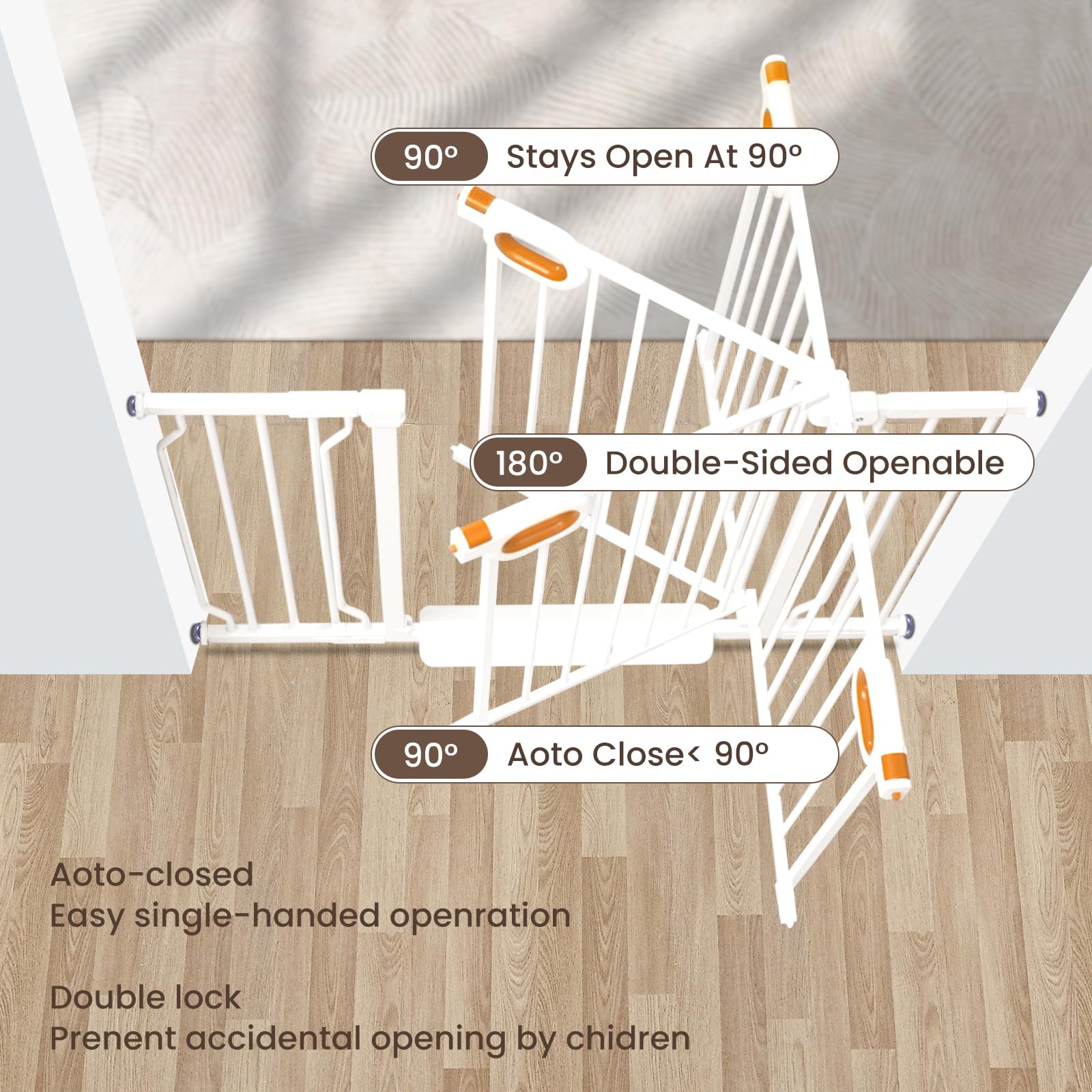 owlie gate includes three extension pieces for 47–57 inches width.
