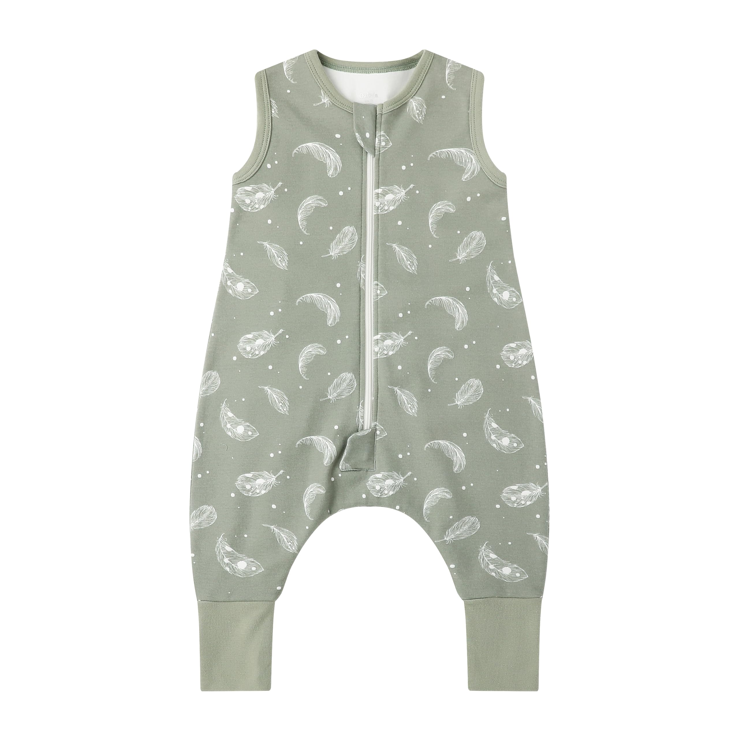 Owlivia 1.0 Tog baby sleeping bag with feet for year-round warmth and mobility.