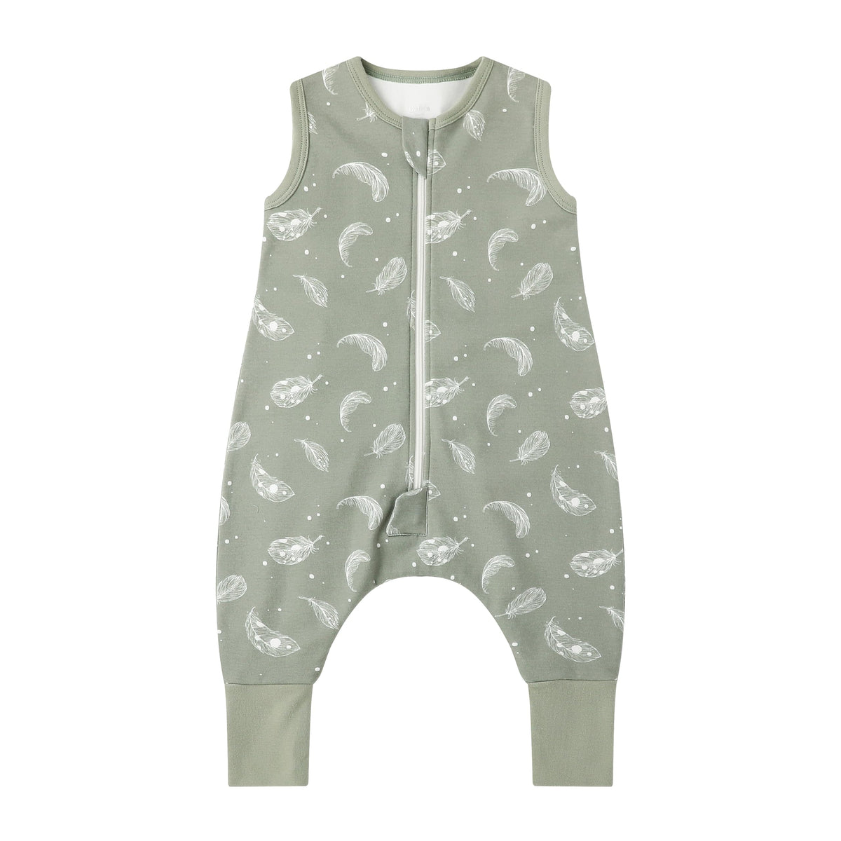 Owlivia 1.0 Tog baby sleeping bag with feet for year-round warmth and mobility.