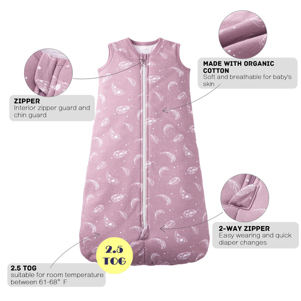 Owlivia 2-5 tog sleep sack for 61-68°F rooms