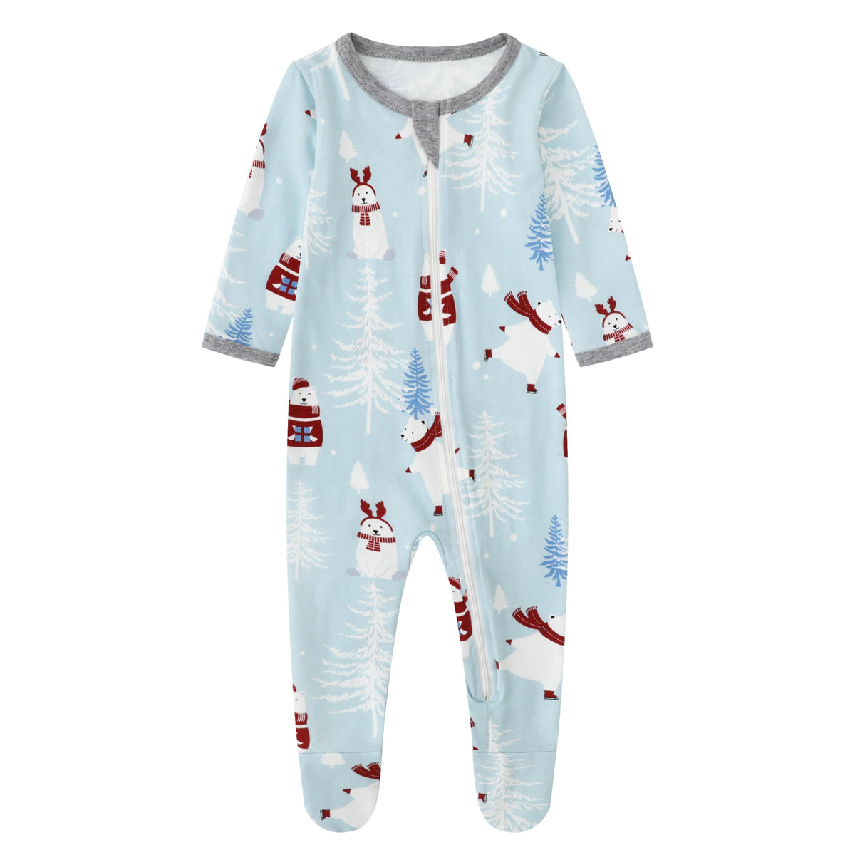 Owlivia organic cotton baby pajamas with zip-front footed sleeper for easy changes.