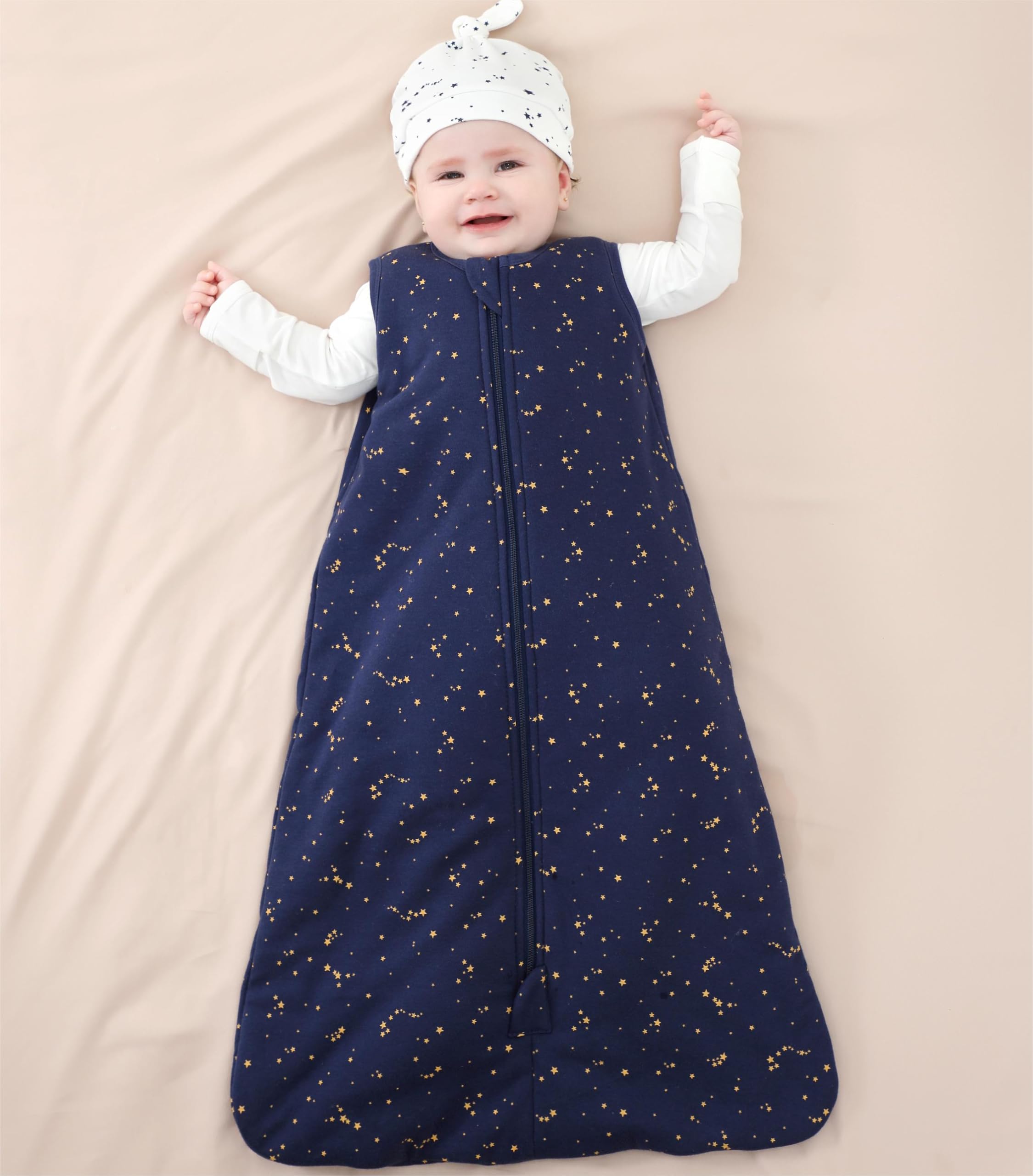 Owlivia sleep sack with 2-way zipper for easy diaper changes