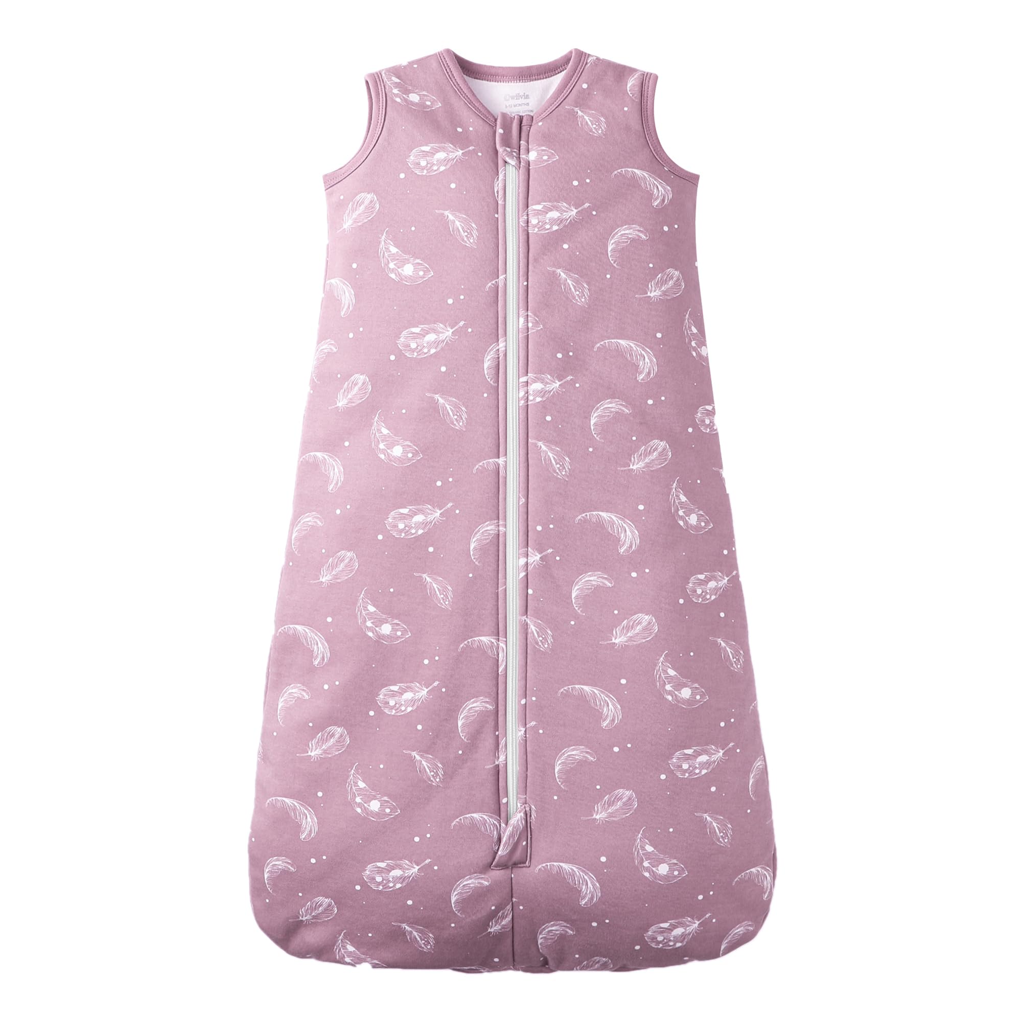 Owlivia baby sleep sack outer view with soft organic cotton fabric