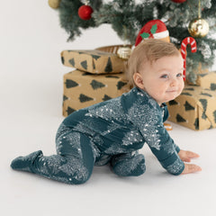 Owlivia footed sleeper in soft cotton keeps little feet warm