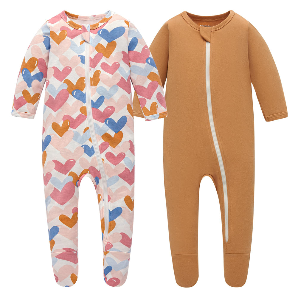 Owlivia organic cotton pajama set with zip-front Sleep 'N Play for quick night changes