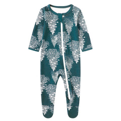 Owlivia organic cotton baby pajamas with zip-front for quick diaper changes