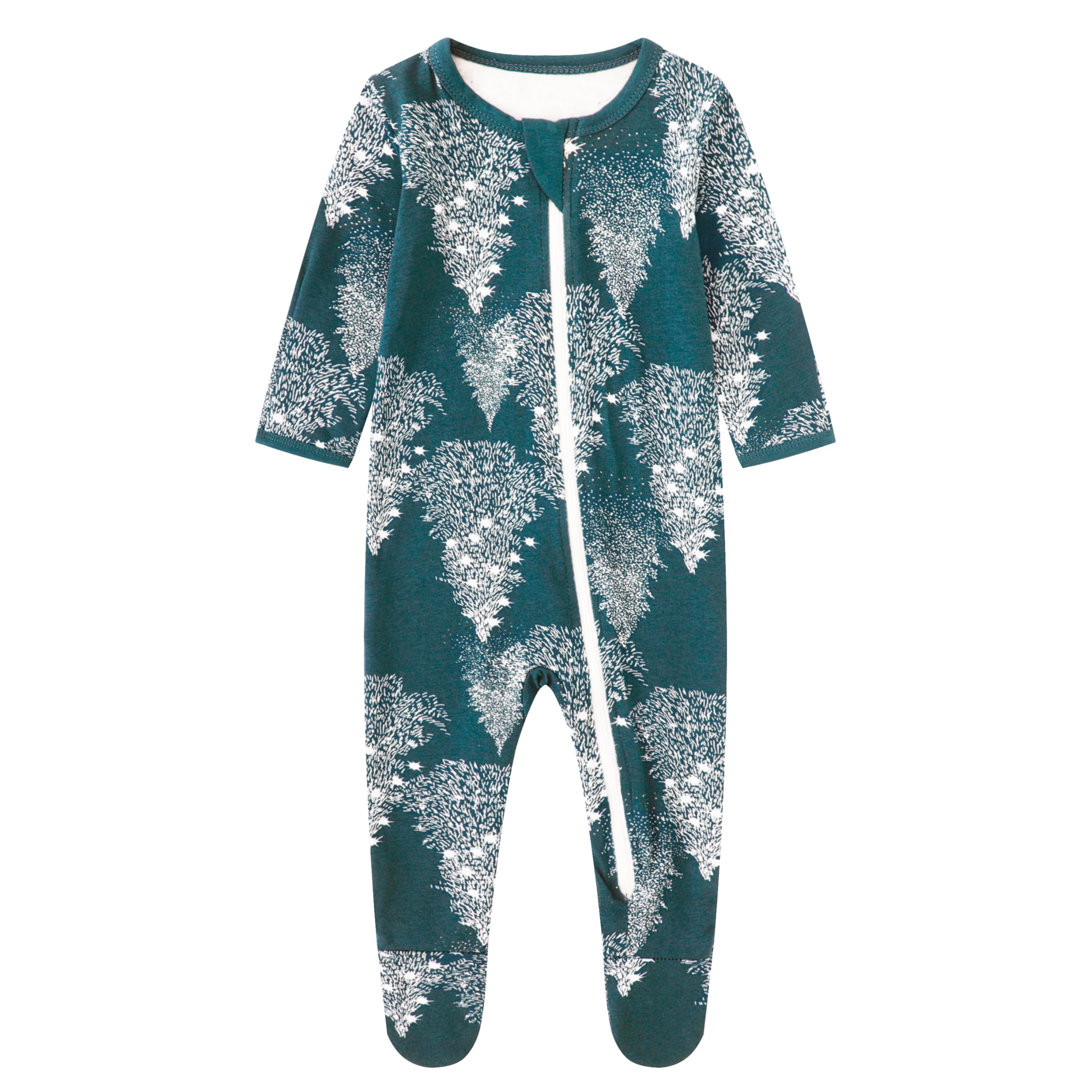 Owlivia organic cotton baby pajamas with zip-front for easy diaper changes