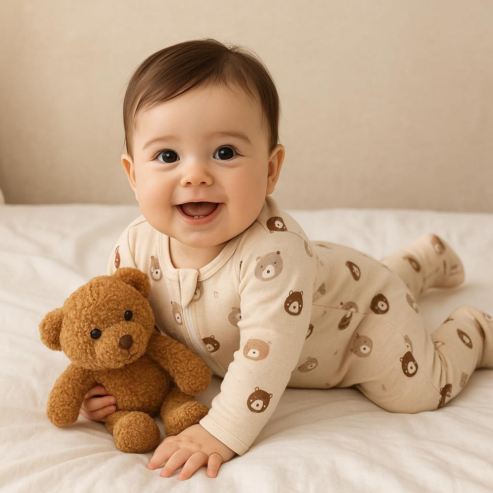 Owlivia organic cotton baby pajamas highlighting soft fabric for delicate skin.