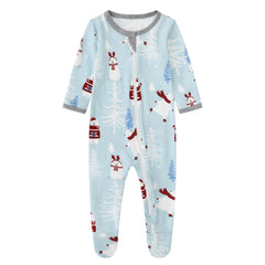 Owlivia Polar Bear Sleep N Play front view shows soft organic cotton for gentle wear.