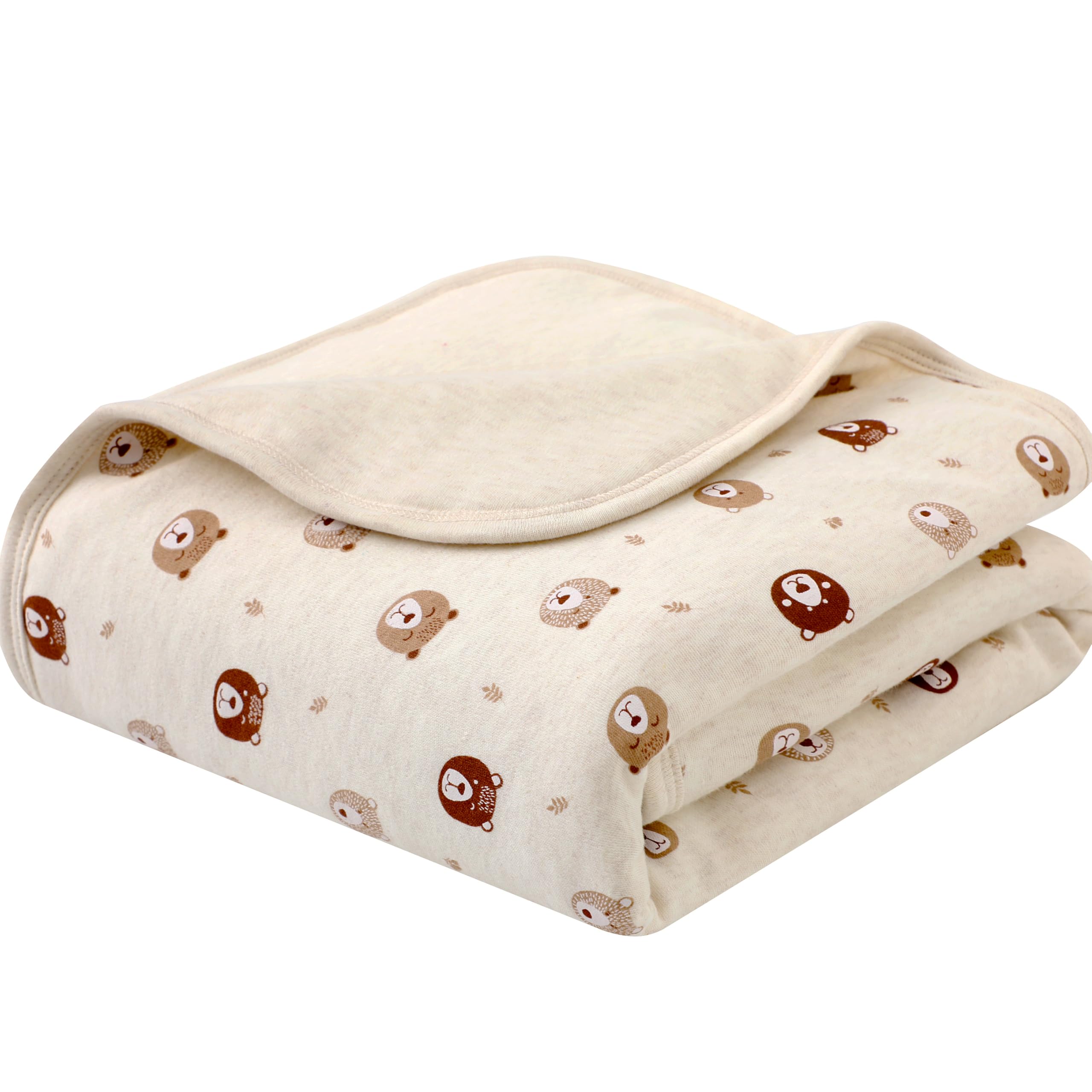 Owlivia premium organic cotton baby blanket shell close-up showing breathable fabric and soft feel.