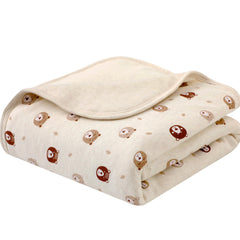 Owlivia premium organic cotton baby blanket shell close-up showing breathable fabric and soft feel.