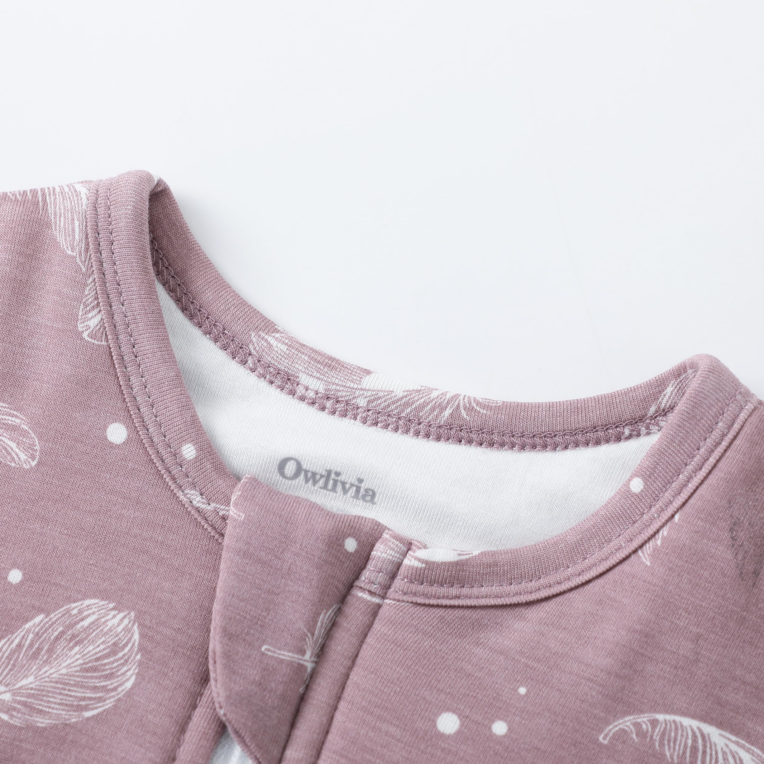 Owlivia sleep sack quilted two-layer fabric offers cozy warmth.