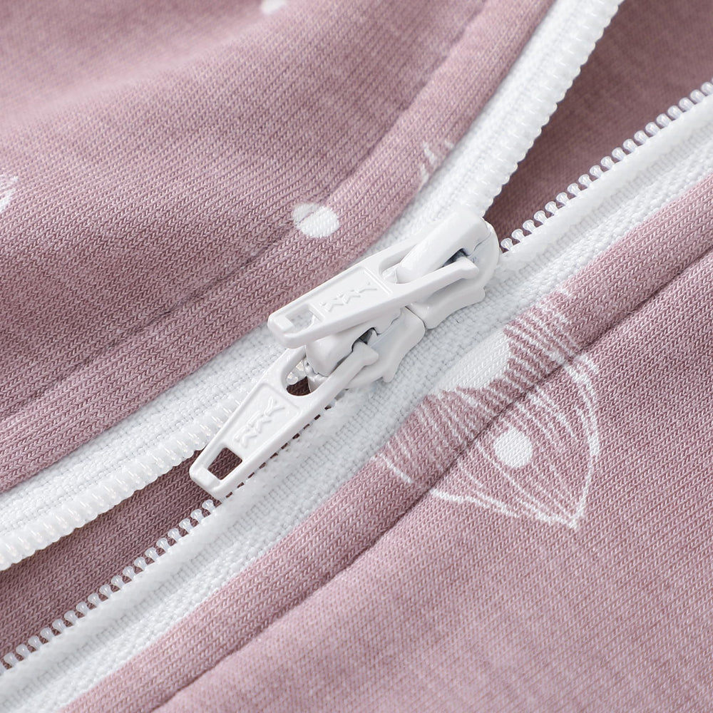 Owlivia sleep sack size options shown for 3-12 to 18-24 months.