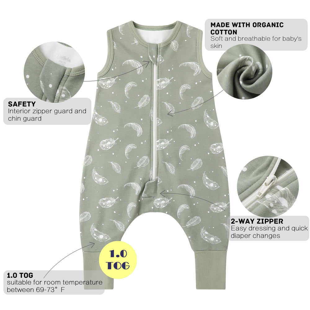 Bright Owlivia patterns add bedtime appeal while keeping baby snug.