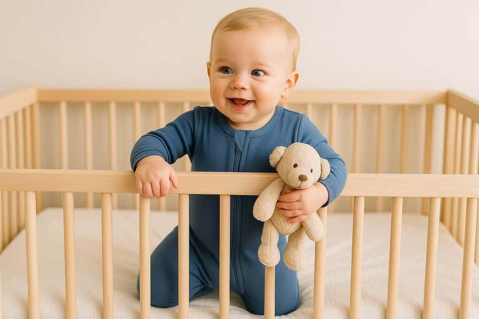 Owlivia zip-front sleep-n-play for easy night-time diaper access.