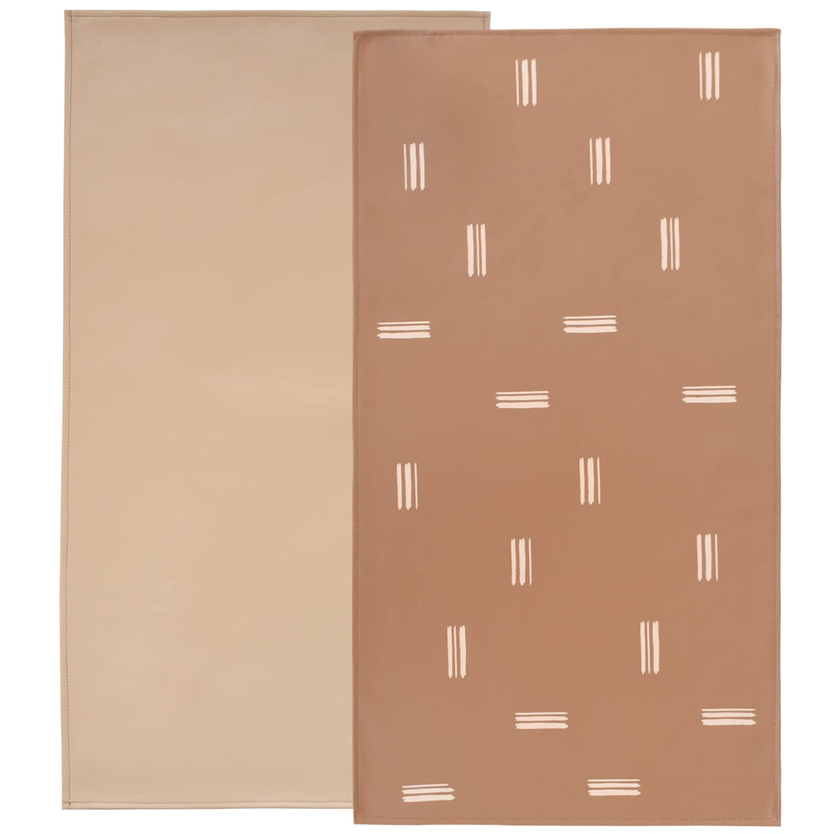 Owlowla baby changing pad in beige brush strokes, soft faux leather for comfortable diaper changes.