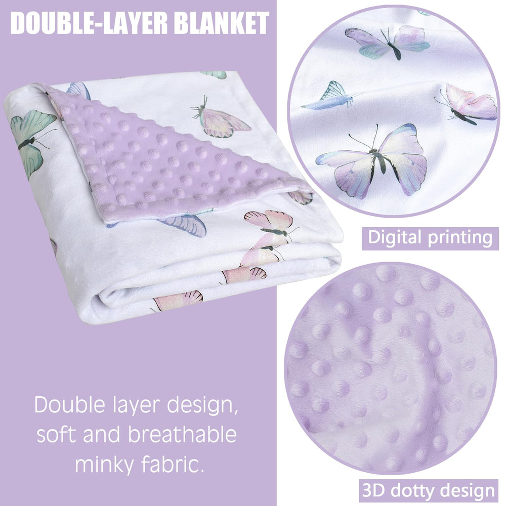 Owlowla Butterfly minky blanket double layer offering two textures for cozy snuggles