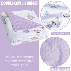 Owlowla Butterfly minky blanket double layer offering two textures for cozy snuggles