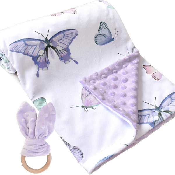 Owlowla Butterfly minky blanket with soft touch for newborn comfort and warmth