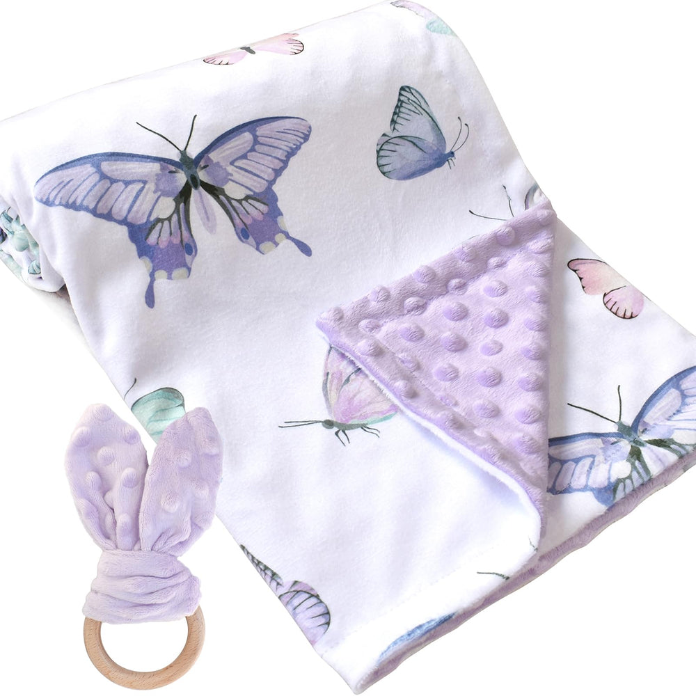 Owlowla Butterfly minky blanket with soft touch for newborn comfort and warmth
