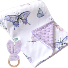 Owlowla Butterfly minky blanket with soft touch for newborn comfort and warmth