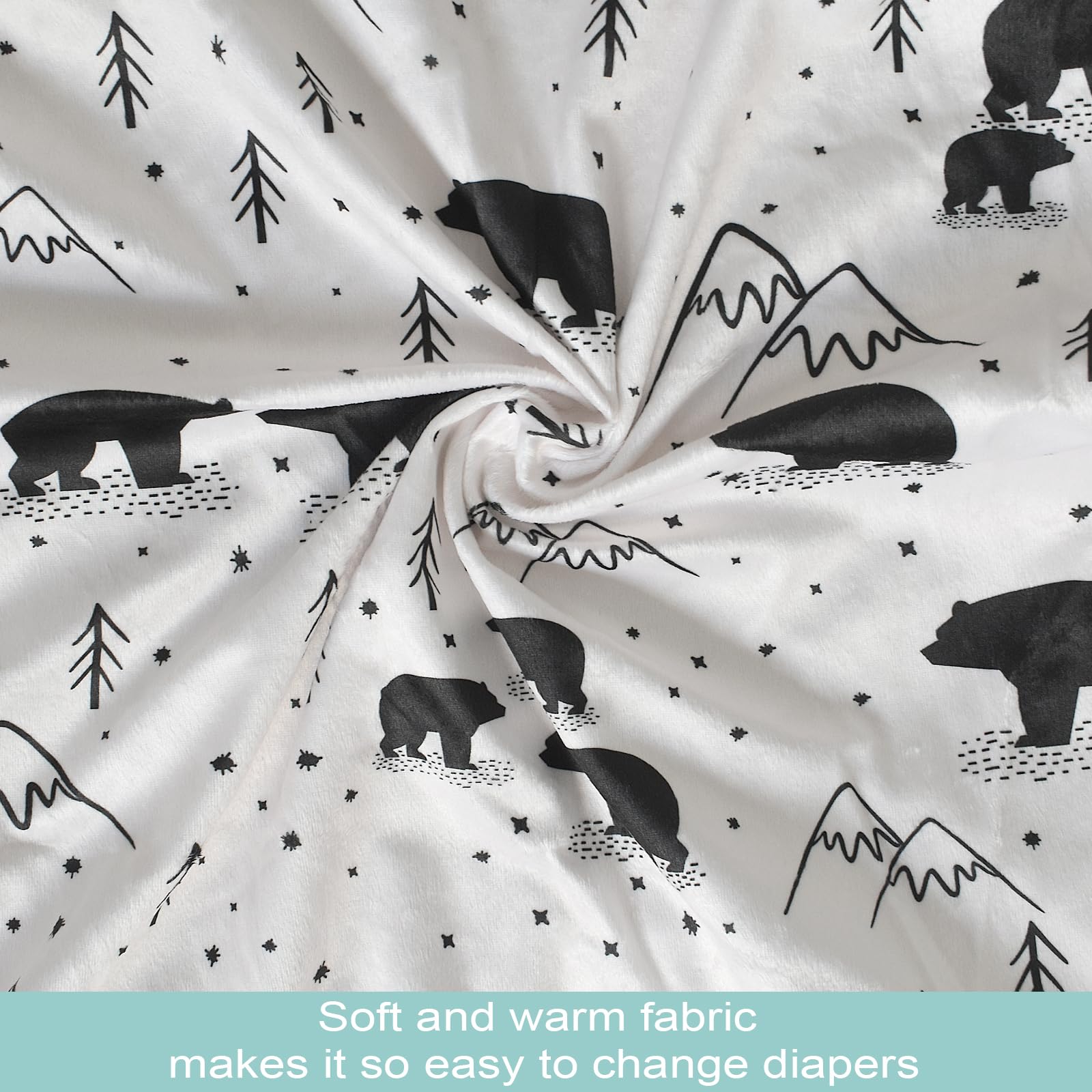 Owlowla cover fits standard changing pads up to 16 x 32 inches for versatility.