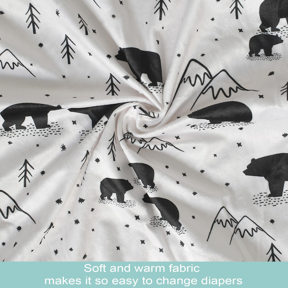 Owlowla cover fits standard changing pads up to 16 x 32 inches for versatility.