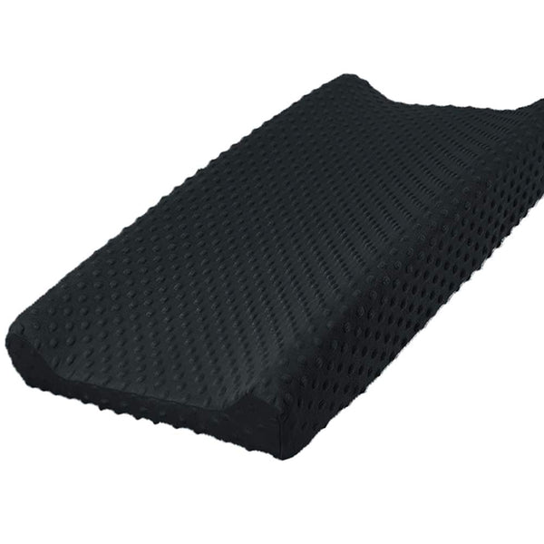 Owlowla changing pad cover in soft minky dots for gentle diaper changes.
