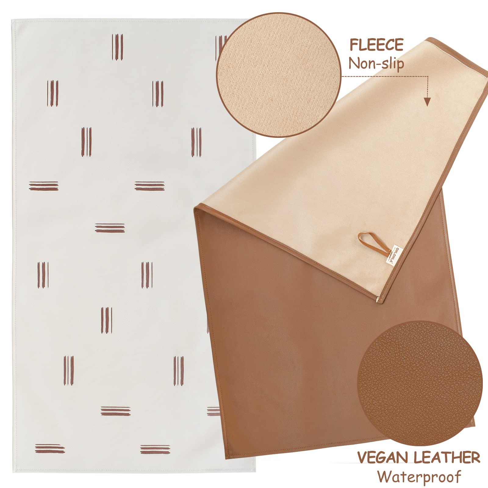 Owlowla classic brush strokes pattern on changing pad, stylish and gender-neutral.