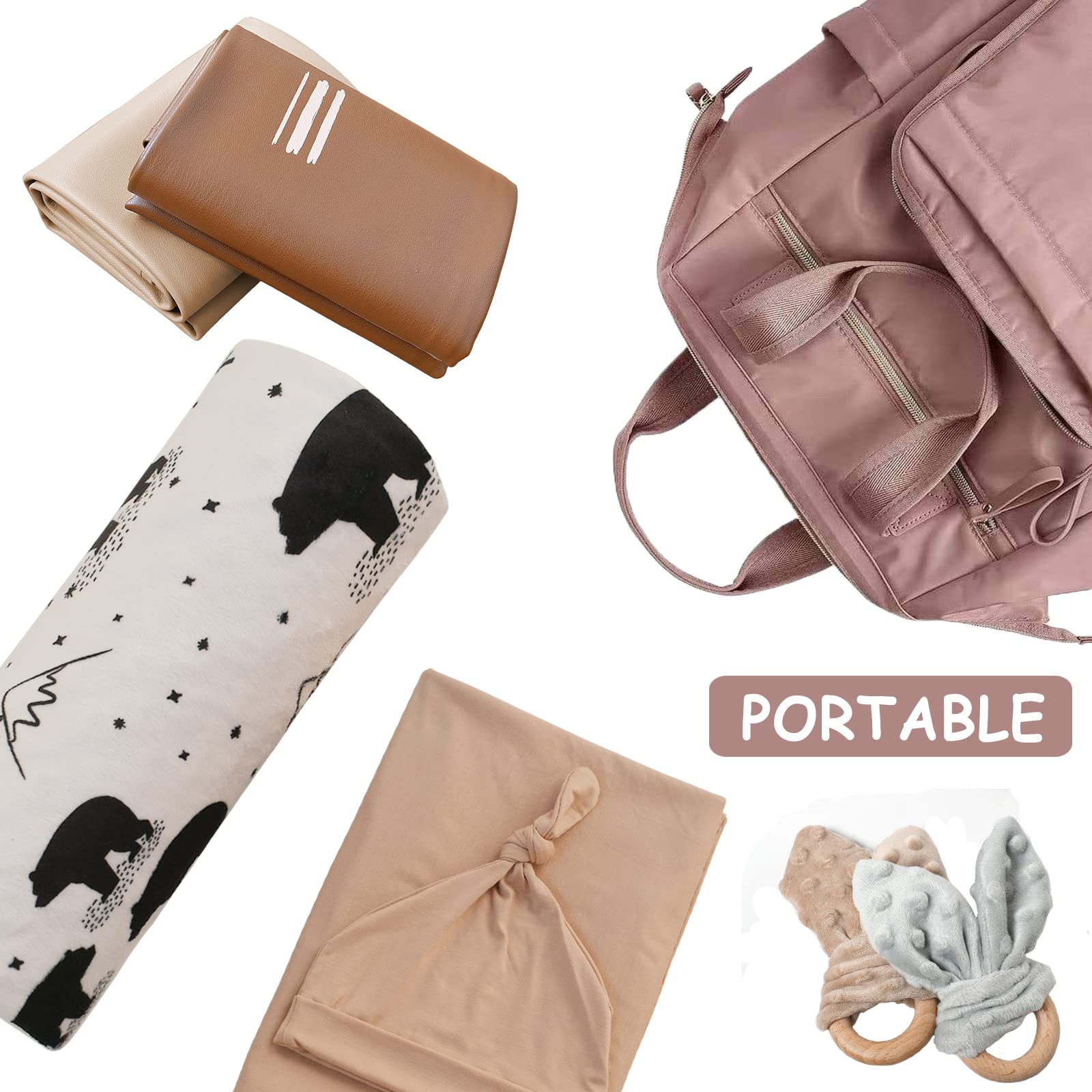Owlowla compact changing pad, designed to hang on a wall for tidy stations.
