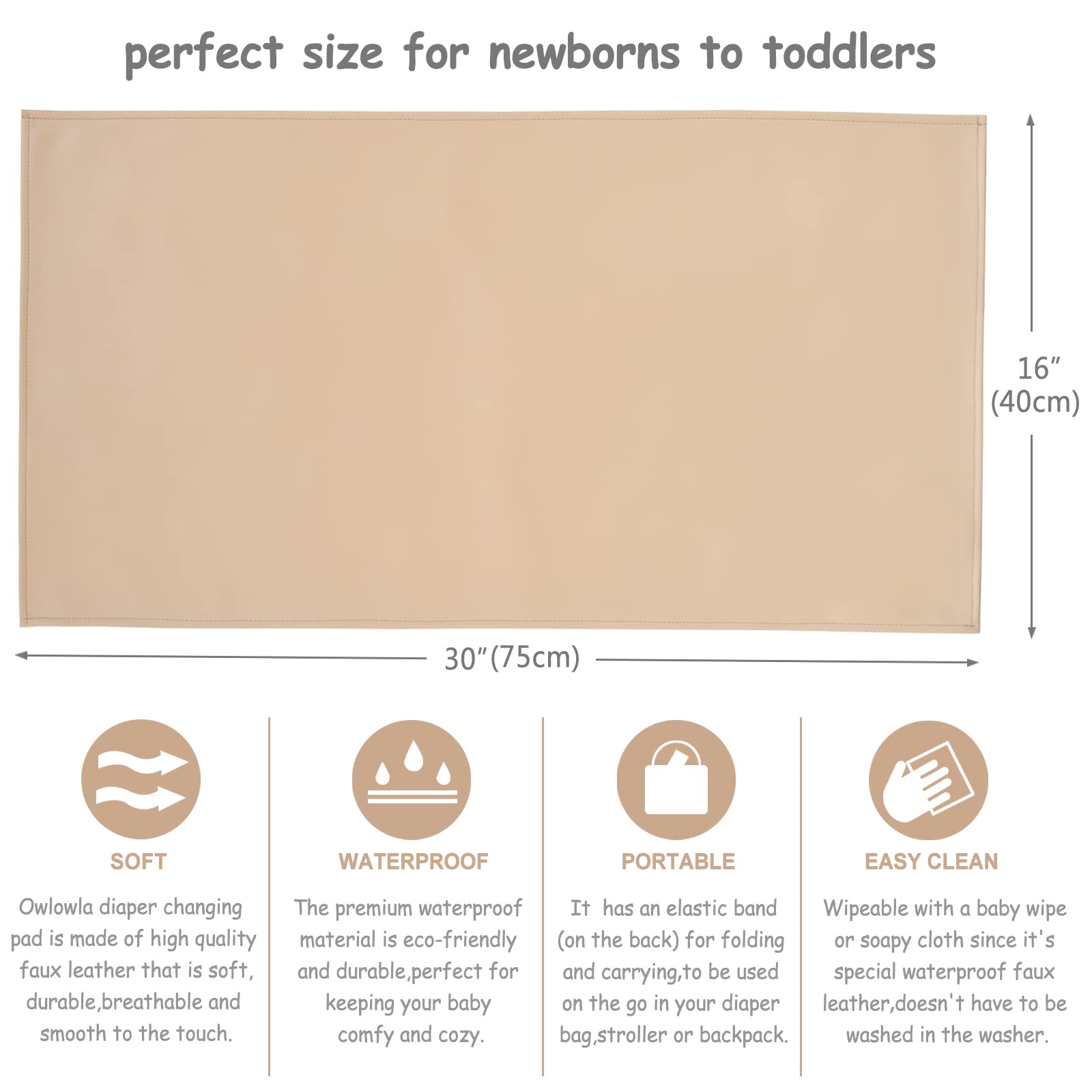 Owlowla elastic back band folds securely for compact packing.