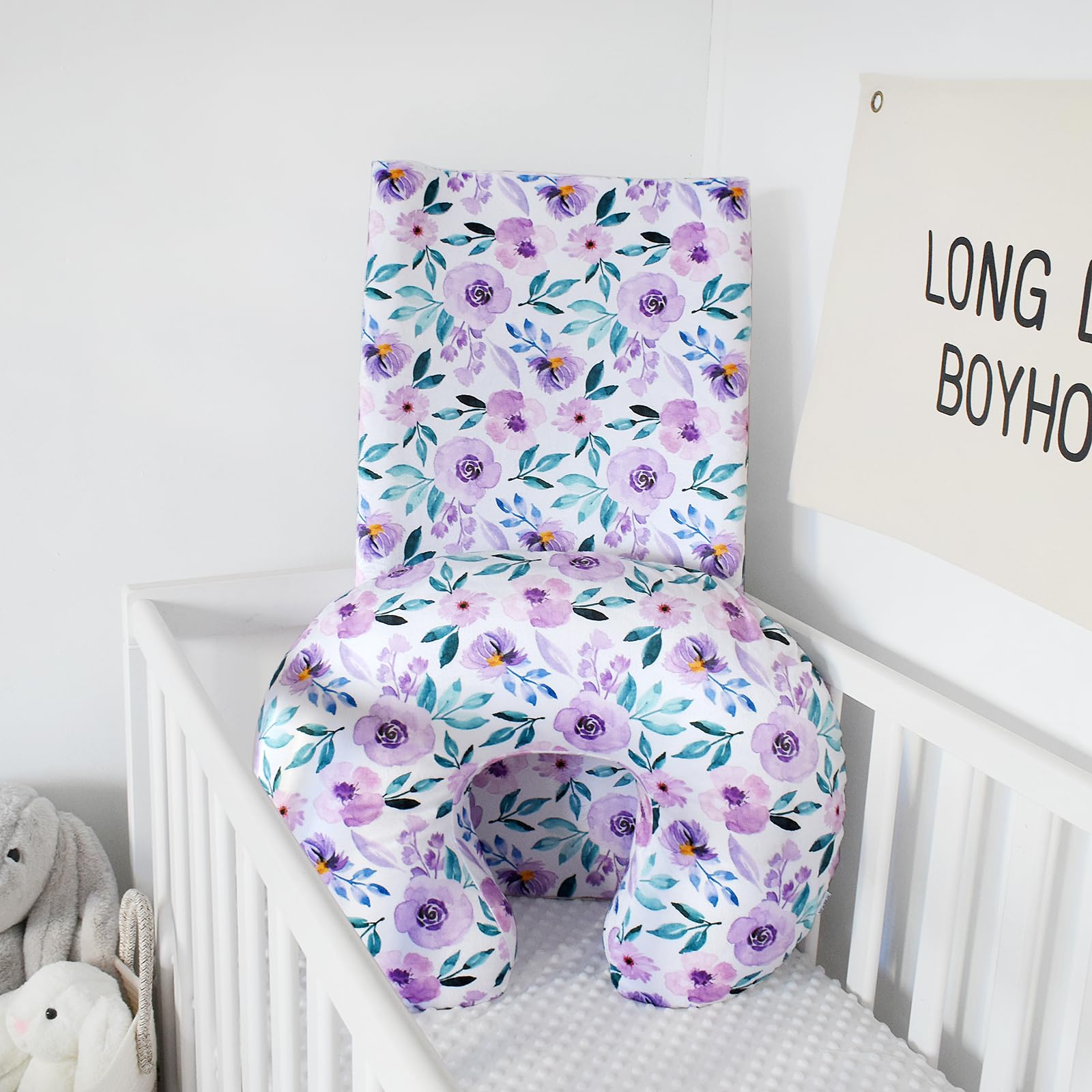 Owlowla floral prints brighten the nursery while protecting pads from spills.