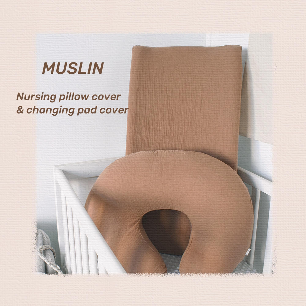 Owlowla muslin cover is machine washable for easy cleaning after busy diaper changes.
