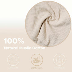 Owlowla muslin cover shows elastic bottom band for a snug, secure fit.