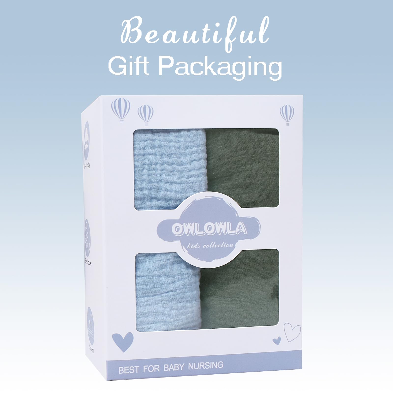 Owlowla muslin changing pad cover is machine-washable for quick cleaning.