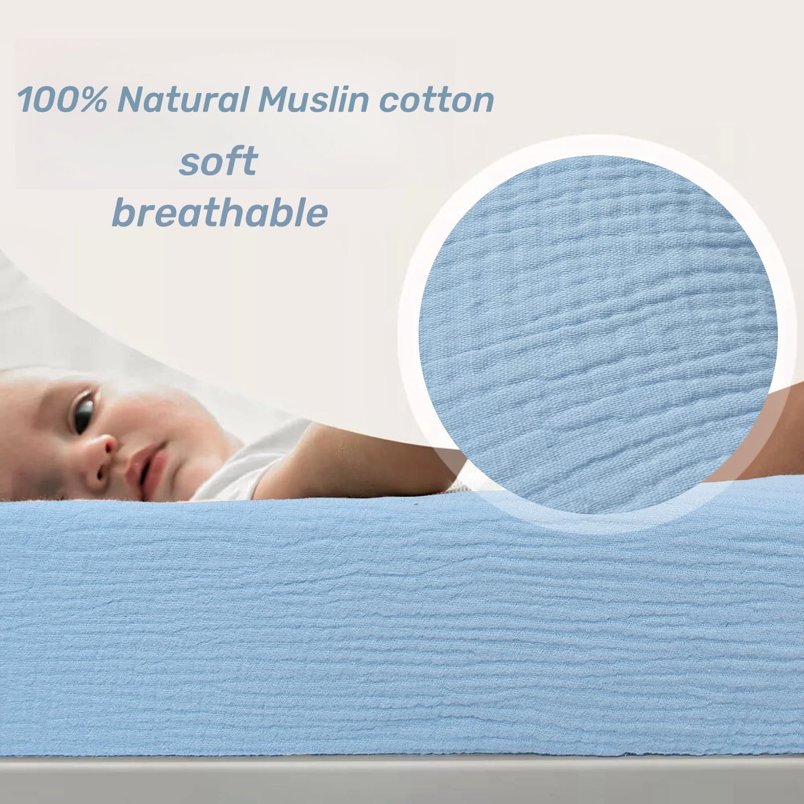 Owlowla muslin changing pad cover in olive for breathable, comfortable daily use.