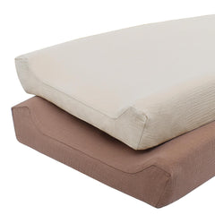 Owlowla muslin changing pad cover with soft texture for baby's delicate skin.