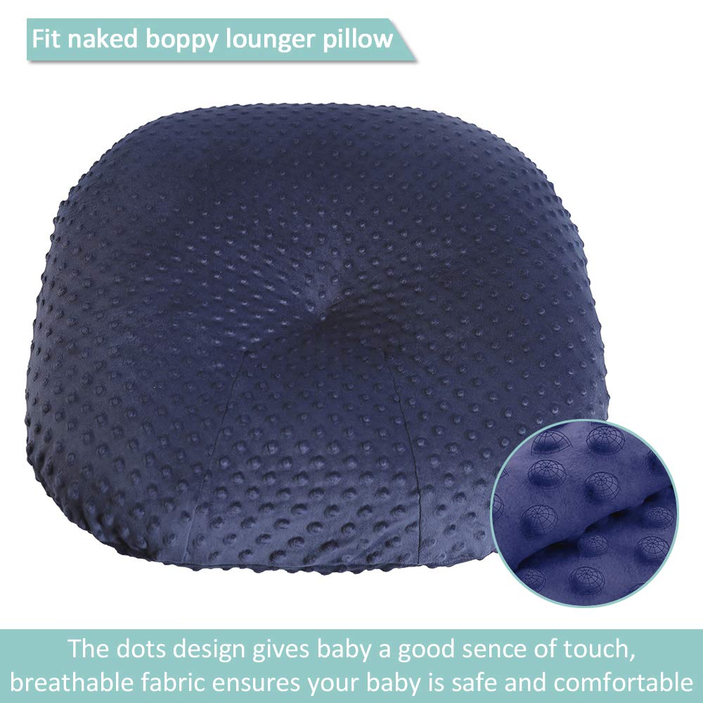 OWLOWLA newborn lounger cover close-up of dotted minky texture for gentle touch.