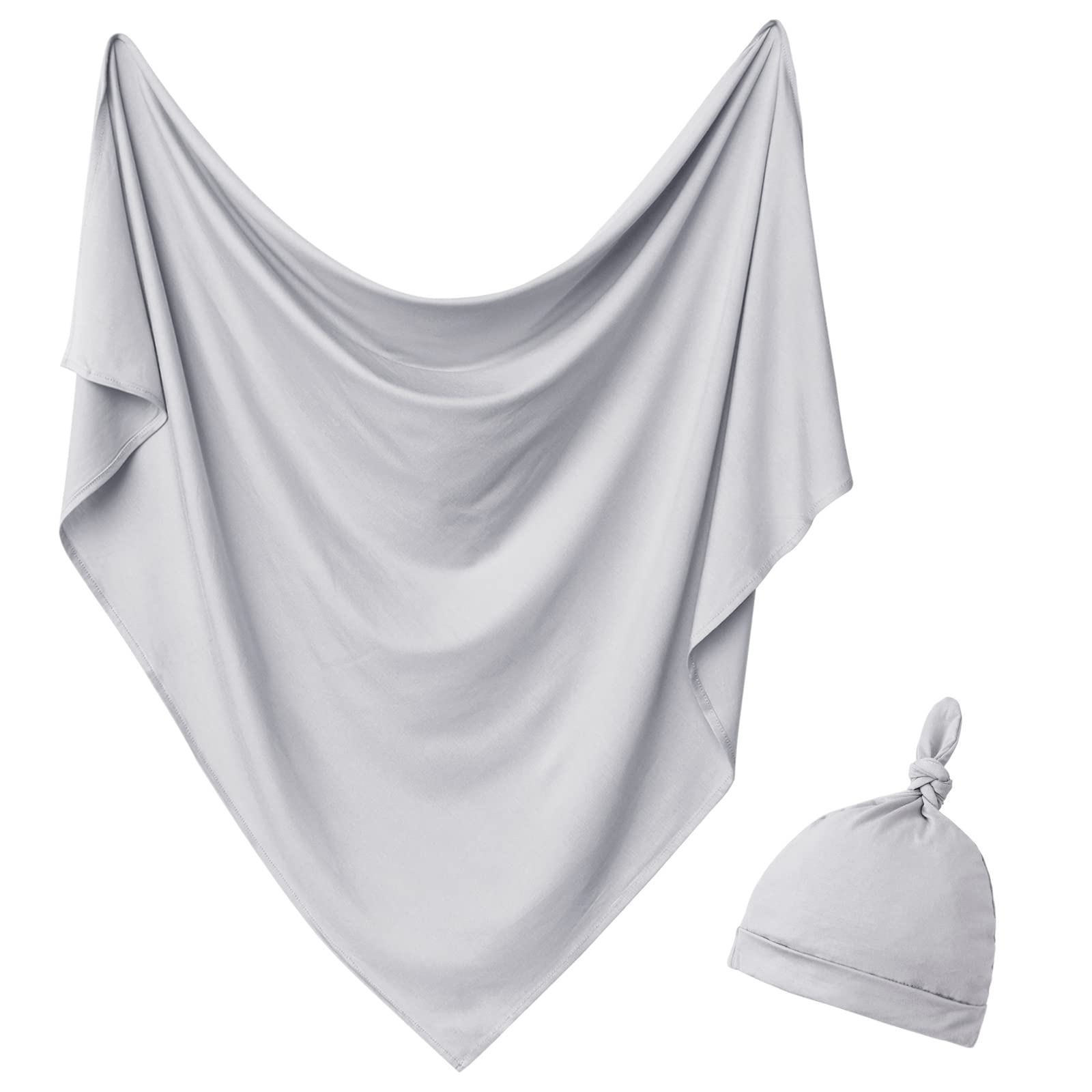 OWLOWLA newborn swaddle blanket in gray, soft fabric for gentle, secure swaddling.