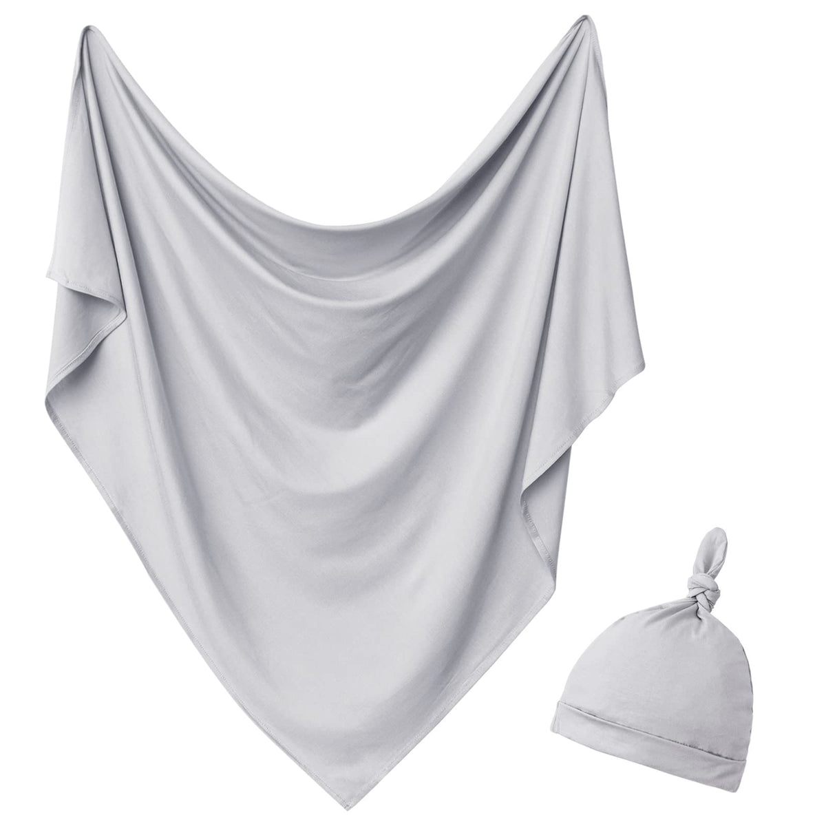 OWLOWLA newborn swaddle blanket in gray, soft fabric for gentle, secure swaddling.
