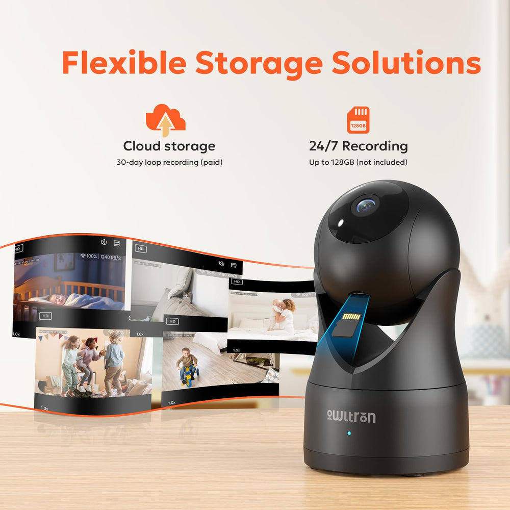 Owltron cloud and TF card storage options for flexible backups.