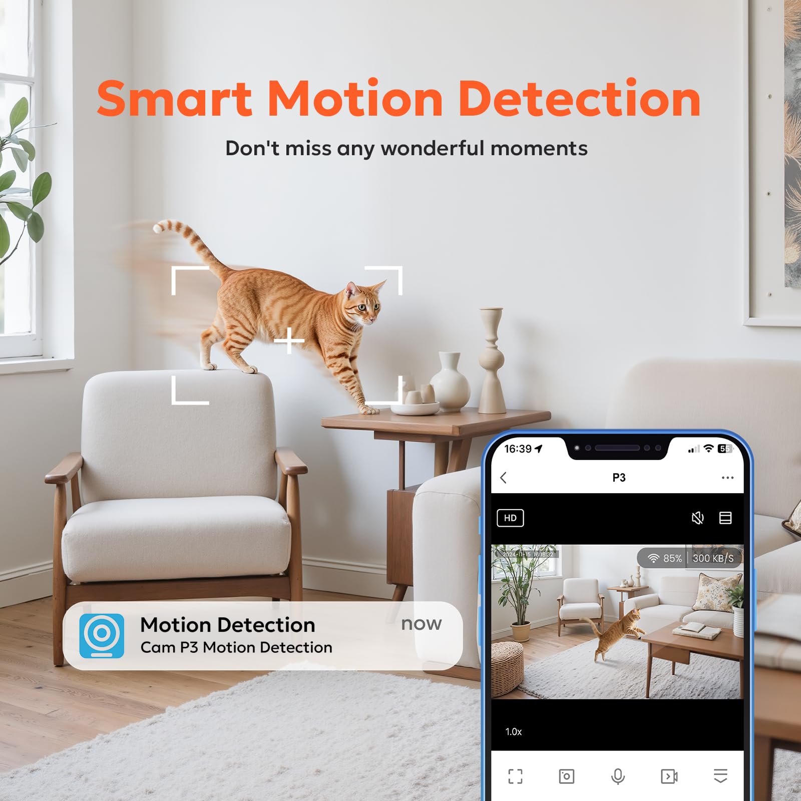 Owltron two-way audio with noise cancellation for clear conversations.