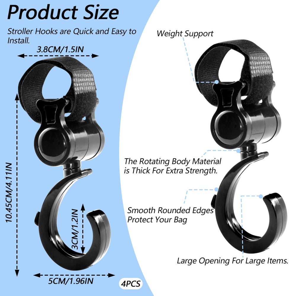 OXDFK stroller hook hanging keeps bags and toys organized on outings.