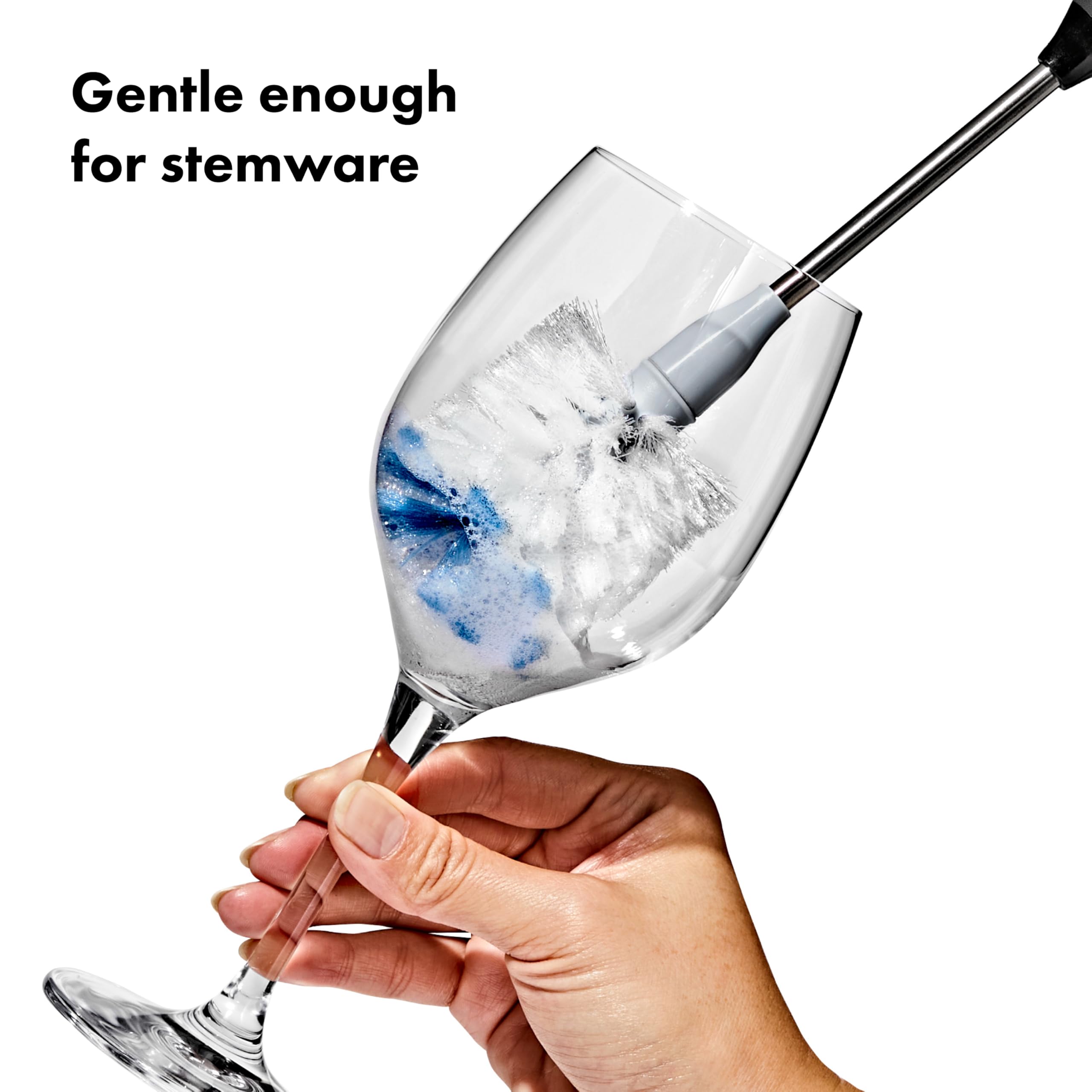 OXO Good Grips bottle brush replaceable head twists on for lasting use